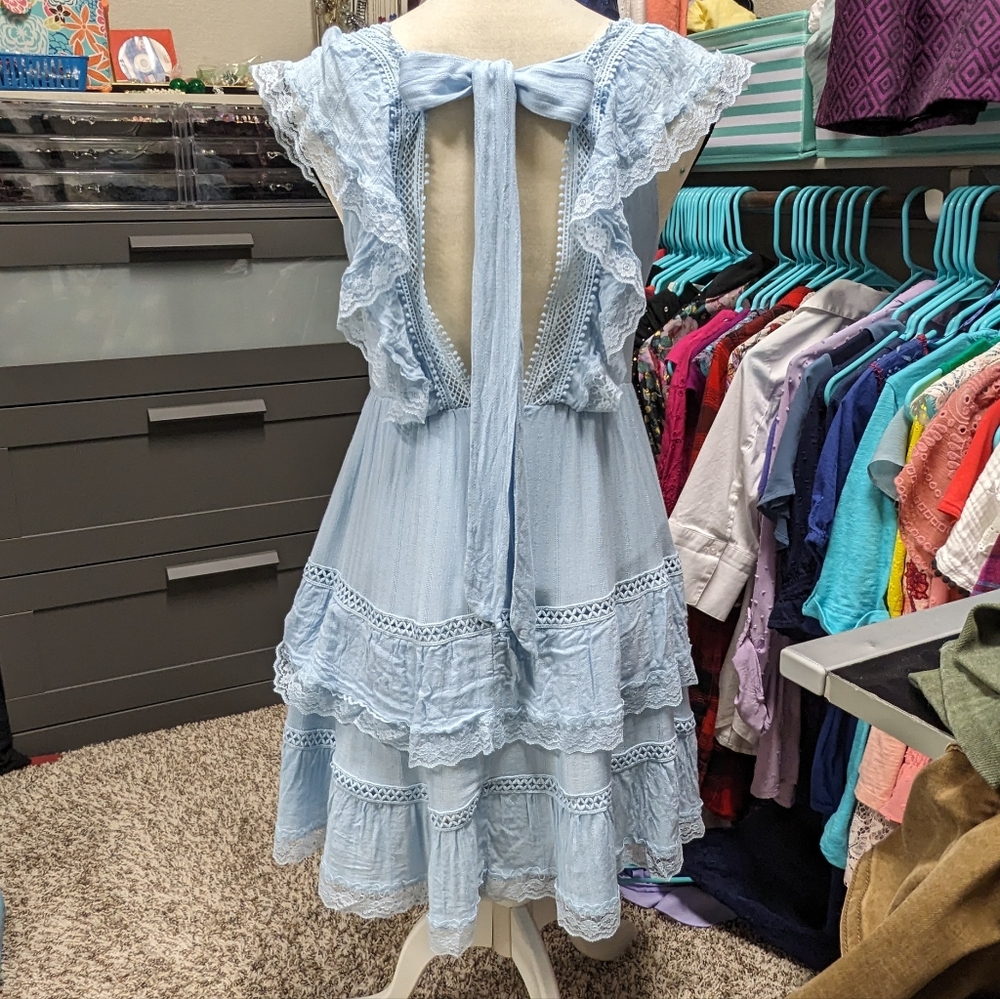 Pastel Blue Spring Summer Dress Jun & Ivy M